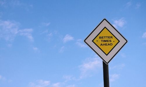 how to deal with stress-street sign that says better times ahead