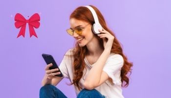 Woman with headphones cool entrepreneur gift idea