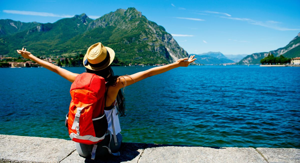 woman with back pack solo female travel