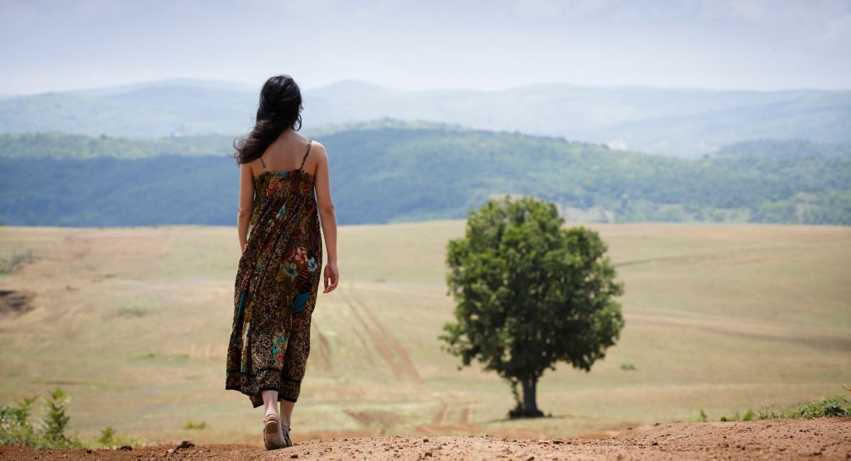 woman walking alone-start over at 50