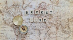bucket list on world map