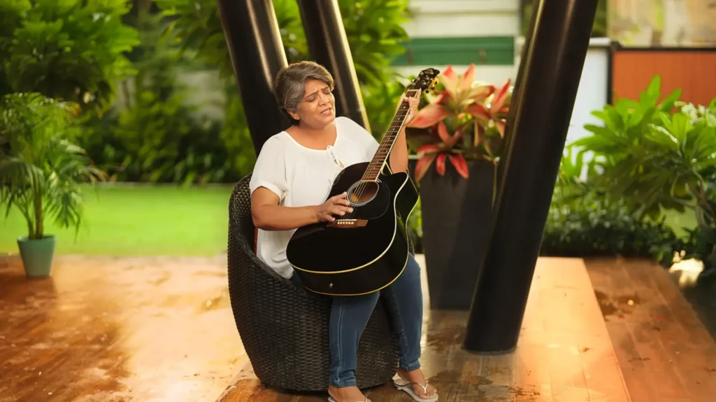 feeling stuck in life woman learning guitar