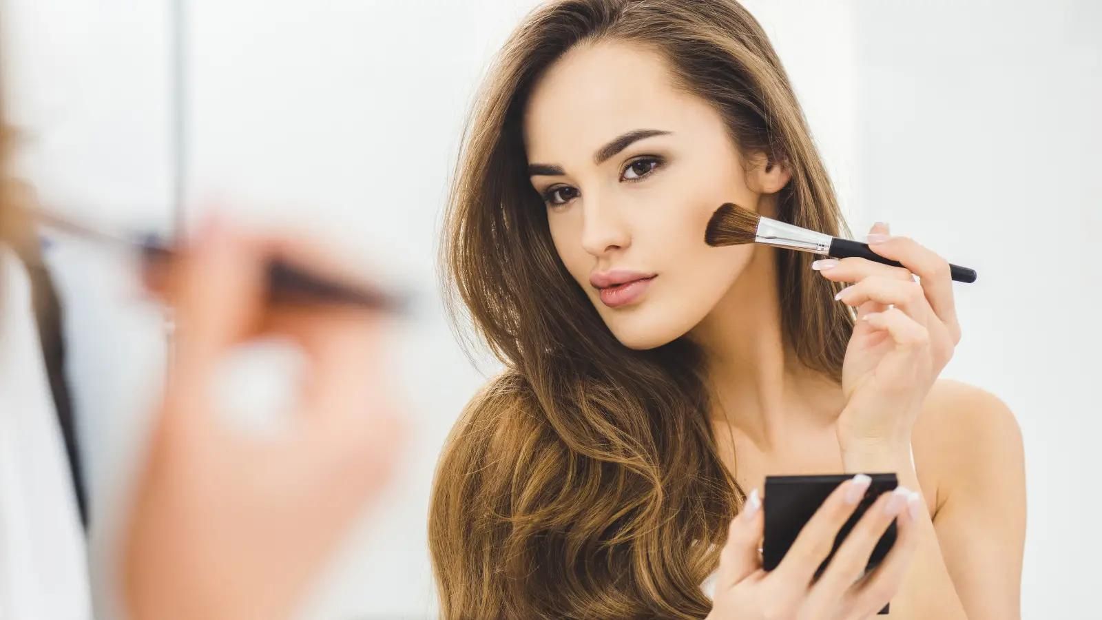woman make up brush