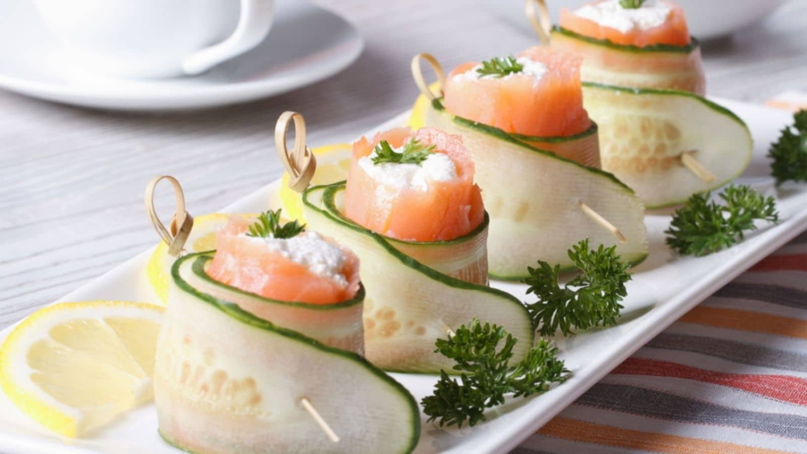 salmon cucumber rolls