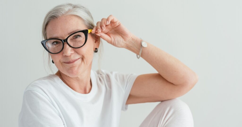 anti-aging products woman smiling