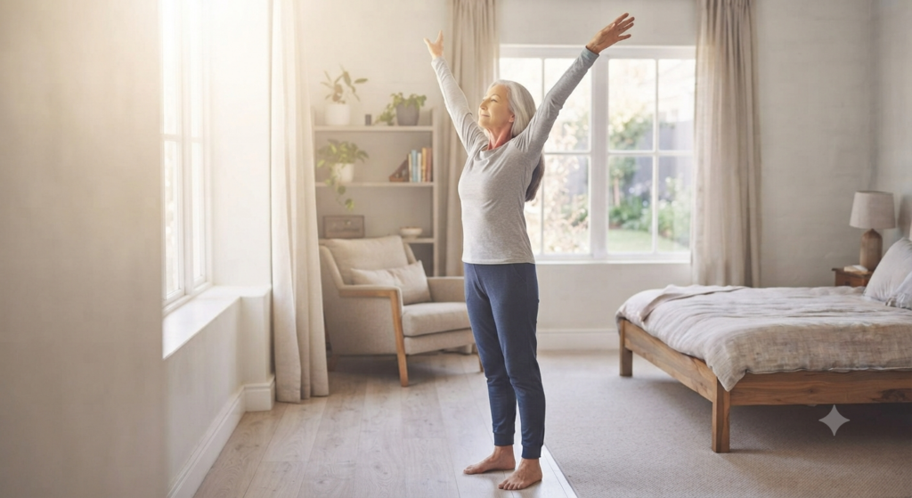 reduce stiffness morning stretch
